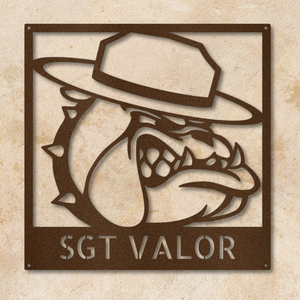 Sgt Valor Bulldog - Steel Sign