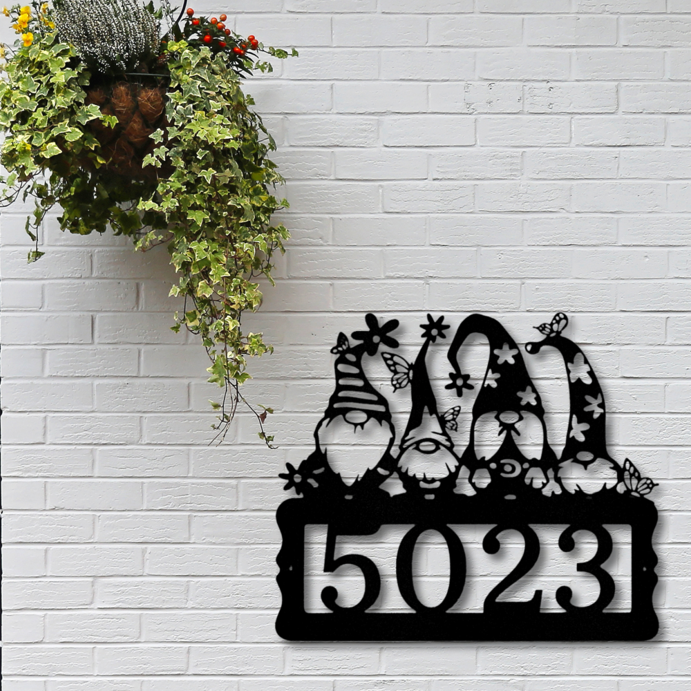 Gnome Address Sign - Steel Sign