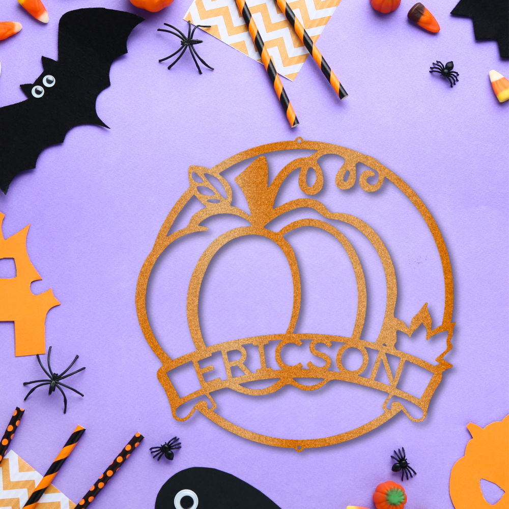 Fall Harvest Monogram - Steel Sign