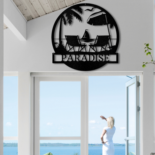 Paradise Monogram - Metal Sign