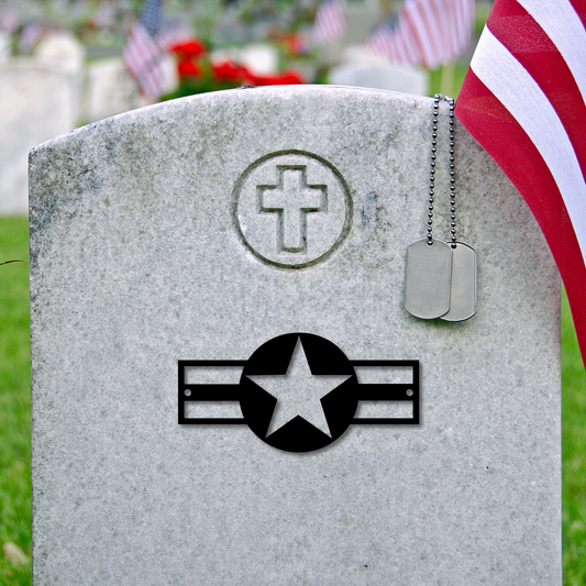 National Star for Gravestone - Steel Sign