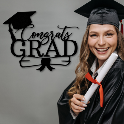 Congrats Grad Cap - Steel Sign