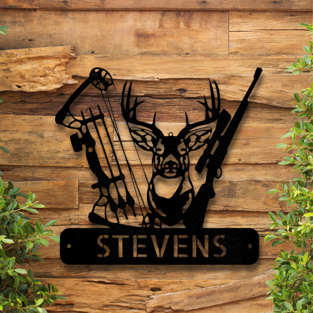 Deer Hunter Monogram - Steel Sign